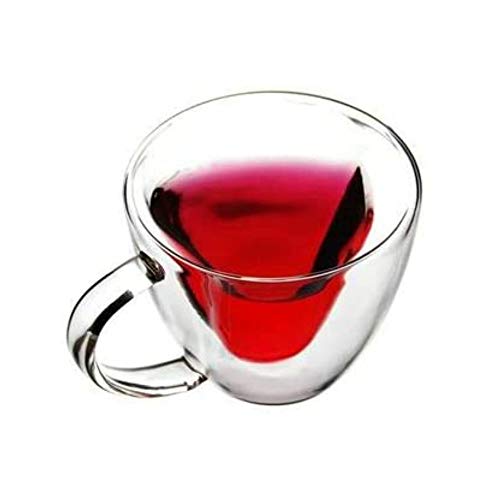 Heat resistant creative double layer heart cup cup clear glass milk cup tea milk cup cup coffee cup (240ML/8oz)
