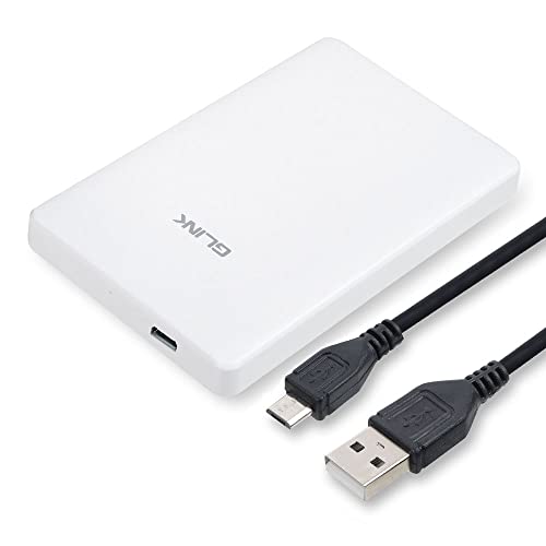 Image of GLINK GHD009-2.5 inch USB 2.0 Premium External HDD Enclosure Case Cover for SATA SSD HDD | High Speed Upto 480 MBPS | Tool Free Installation | White