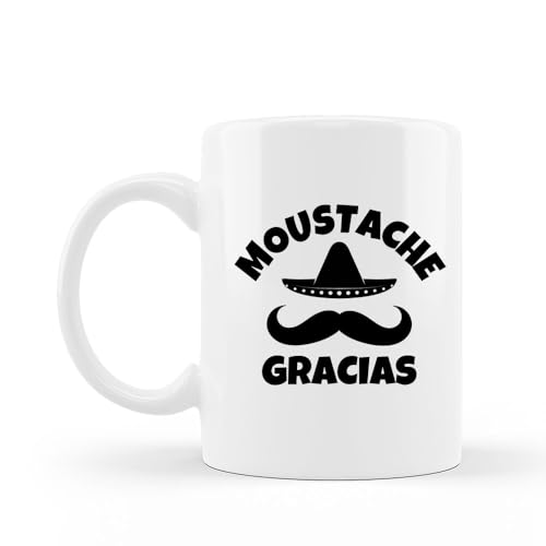 Encre et créations Mug céramique imprimé Moustache gracias
