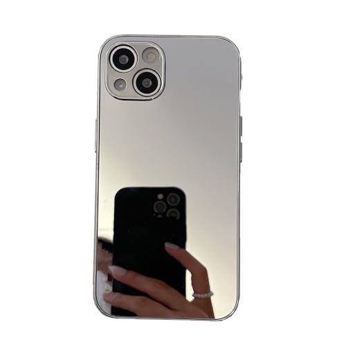 Coque iPhone argent effet miroir unie et chic pour sublimer votre miroir de poche au quotidien