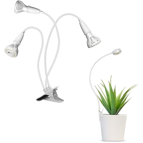 SGLEDs 3 Head Grow Light + 1 Pack Pot Clip on Grow Light with Timer Cover