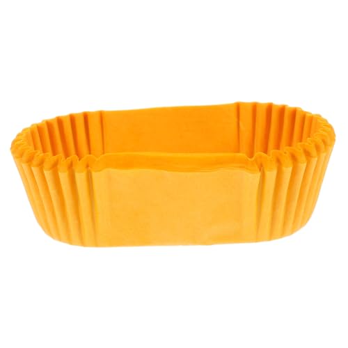 MUCKLILY Moldes Magdalenas Rectangulares Resistentes al Aceite y Altas Temperaturas Papel de Alimenticio para Hornear Cupcakes Muffins y Pasteles Unidades Amarillas para Fiestas y