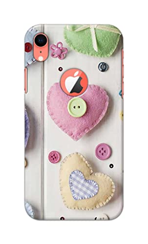 Image of PRINTFIDAA Heart Shape Hard Back Cover for Apple iPhone XR Logo (6.1 inch), A2105, A1984, A2107, A2108 Back Cover -(P6) KAT1010