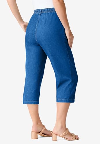 Roaman's Women's Plus Size Plus Size Easy-Wear Straight Leg Capri3