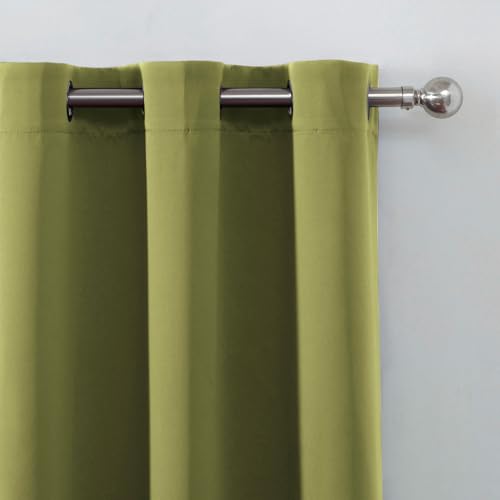 Image of LEMOMO Blackout Curtains 66 x 72 Inch Long Olive Green Curtains Set of 2 Panels Room Darkening Curtains for Bedroom and Living Room