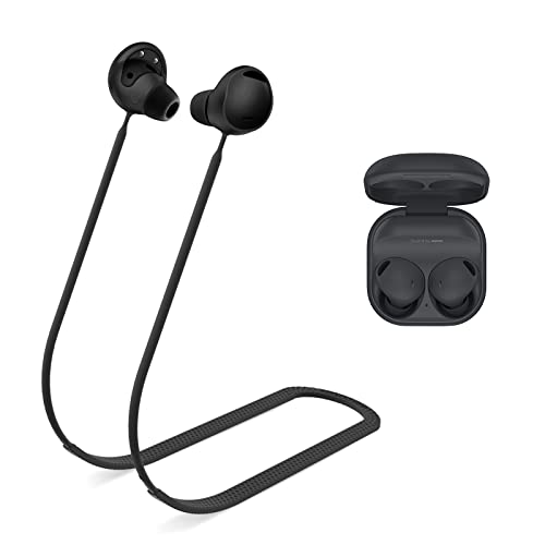 WOFRO Anti-Lost Strap for Galaxy Buds 2 Pro (2022), Sports Soft Silicone Lanyard Accessories Compatible with Samsung Galaxy Buds Pro 2 True Wireless Bluetooth Earbuds Neck Rope (Black), In Ear