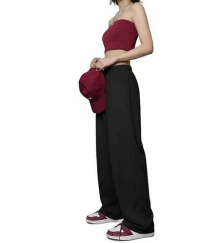Image of dockstreet Straight Wide fit Long Length Open Bottom Jogger for Women /Trending Multi Pocket Style, Relaxed Casual Pants for Women