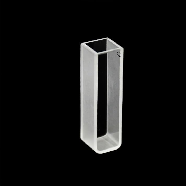 Cubeta de cuarzo de, paso óptico de 10 mm - Paquete de 2, celda de espectrofotómetro de fondo redondo de 3,5 ml