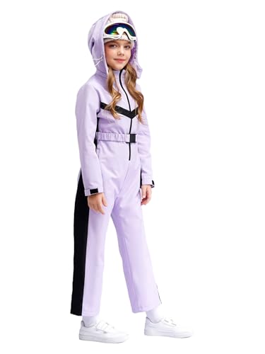 Kaerm Kids Girls Snowsuits Waterproof Ski Suits Jumpsuits Winter Outdoor Skiing Snowboarding Snowsuits with Belt3