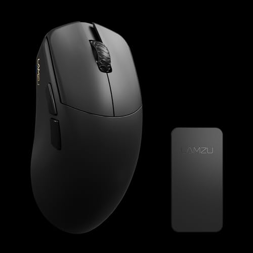Image of Lamzu Maya 4K Wireless Gaming Mouse, Ultra Lightweight 45g, Mechanical Switch,26000 DPI, Symmetrical, MCU Nordic 52840, Silver TTC Encoder, PAW3395 Sensor-4K Dongle Included (Black)
