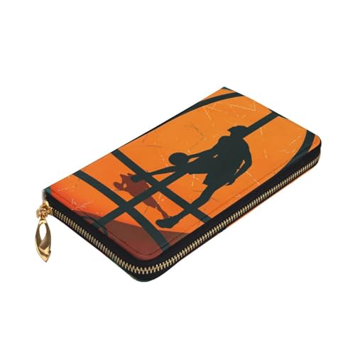 Basketball Art Printed Long Wallet for Women Men Cute PU Leather Wallet with Coin Purse and Credit Card Holder3