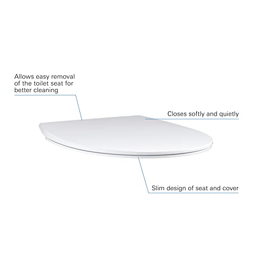 GROHE BAU Ceramic Wc Seat with Lid, Incl Fixation Set Extra Slim Design, Soft Close and Quick Release Feature 39898000 - Image 3