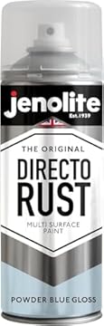 JENOLITE Directorust Gloss Spray Paint | POWEDER BLUE | 400ml | Direct To Rust Spray Paint For Metal | Multi Surface Gloss Spray Paint For Wood, Metal, Plastic, Ceramic | RAL 240 80 10