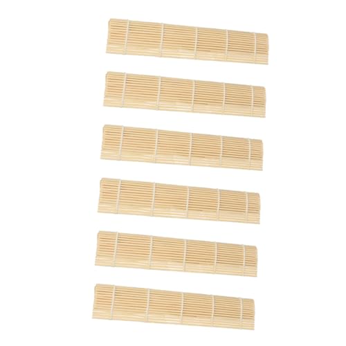 WATIIFUFU 6 piezas Esterillas de Bambú para Hacer Sushi Alfombrillas Reutilizables para Enrollar Arroz y Algas Accesorios para Sushi Casero Tapete Natural Fácil de Limpiar y Guardar