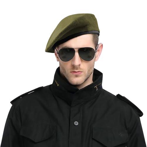 RUIXIA Béret de Style Militaire Béret en Laine Réglable pour Hommes et Femmes Casquette Tendance et Vintage Costumes Fantaisie