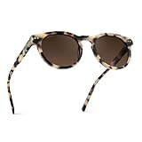 Round Polarized Sunglasses for Women - Retro Classic UV400 Protection for Driving & Everyday Wear (Beige Tortoise)