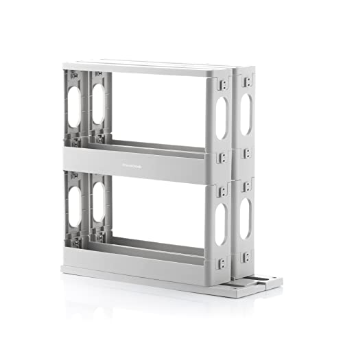 InnovaGoods® Organizzatore di spezie scorrevole e girevole, Capacità: 20 contenitori classici, Rispick InnovaGoods, rotazione di 90º, 2 ripiani e 2 altezze, Dimensioni aprox: 10 x 28 x 28,5-45 cm - immagine 3