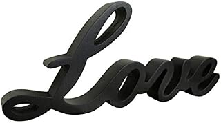CVHOMEDECO. Black Wooden Words Sign Free Standing "Love" Desk/Shelf/Home Wall/Office Decoration Art, 10.25 x 4.5 x 1 Inch