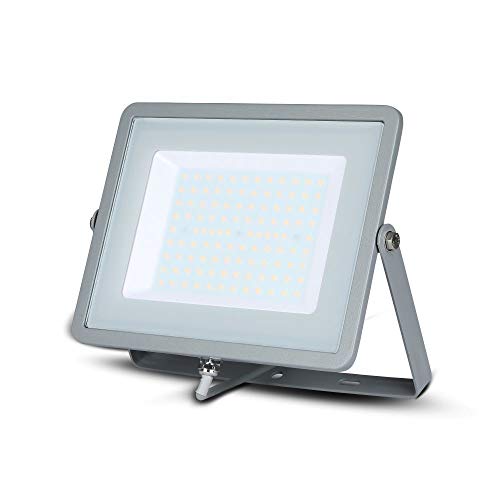 Projecteur LED de sécurité extérieur étanche IP65 blanc 100W V-TAC gris