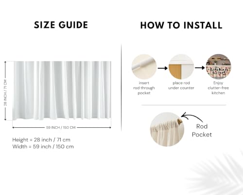 Image of Kitchen Curtains for Sink | Premium Printed Under-Sink Skirt for Kitchen Counter | Washable & Dustproof Rod Pocket Curtain | Home & Cooking Theme Decor (150cm x 70cm) (Golu Molu)