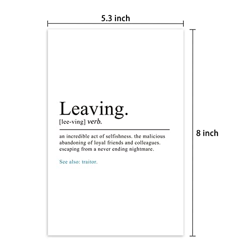 Funny Coworker Leaving Card, Leaving Definition Dictionary Style Card, Humorous Retirement Or New Job Card For Colleague Work Bestie #TOP1