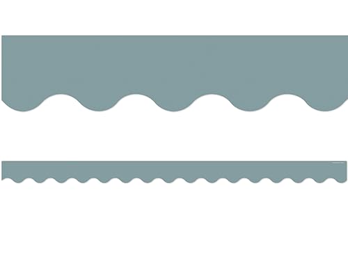 Teacher Created Resources Stone Blue Scalloped Border Trim