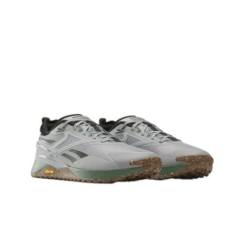 Reebok Unisex Nano X3 Adventure Sneaker, Pure Grey 4/Black/Trek Green, 7.5 US Men
