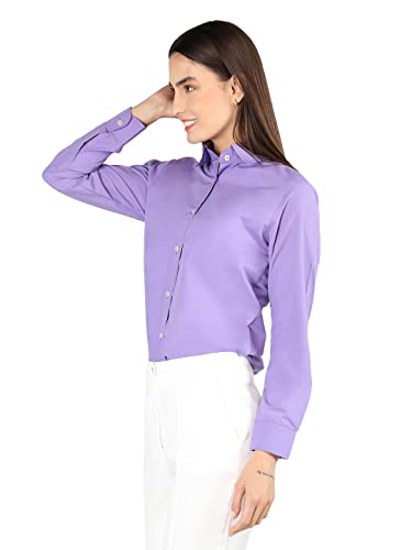 Image of CHKOKKO Women Solid Polycotton Regular Formal Shirt