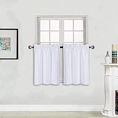 Better Home Style - Cortina aislante para ventana, 2 paneles, 100% opaca, paneles cortos para cocina, baño o cualquier ventana pequeña