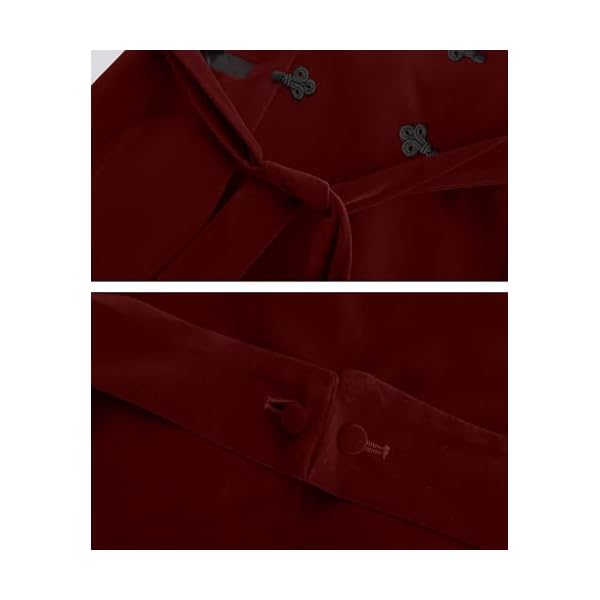 Apornipal Men's Velvet Smoking Robe Double Breasted Long Jacket Blazer with Belt for Dinner Party Wedding