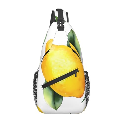 Lemon Fruits Multi Functional Adjustable Single Shoulder Crossbody Bag,Casual Chest Bag, Suitable For Daily Travel,Unisex