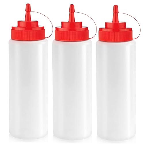 Norcalway 12 oz Condiment Squeeze Bottles for...