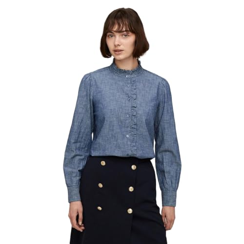 [トミーヒルフィガー] シャンブレーラッフルリラックスシャツ WW43638 32inch マルチ0G8