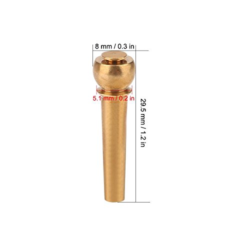 image for Dilwe 6Pcs/Set Guitar Pin Durable Brass Acoustic Guitar String Bridge 