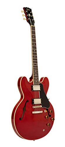 Tokai UES180 Car Guitare électrique semi-creuse avec étui Rouge pomme - Les Beatles, Paul McCartney, John Lennon, RIngo Starr, George Harrison Tokai UES180 Car Guitare électrique semi-creuse avec étui Rouge pomme – Image 3