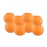 和風提灯 オレンジ色 8個セット 丸型 提灯 紙ちょうちん 単色 ランタン飾り 防水 再利用可能 折りたたみ式 紙燈籠 ラーメン屋 食事処 居酒屋 秋の装飾 お祭り 新年 お祝い 七夕 花火大会 夏祭り 文化祭 お盆飾り 感謝祭 ハロウィン 写真撮影 縁日用品 装飾用 25cm