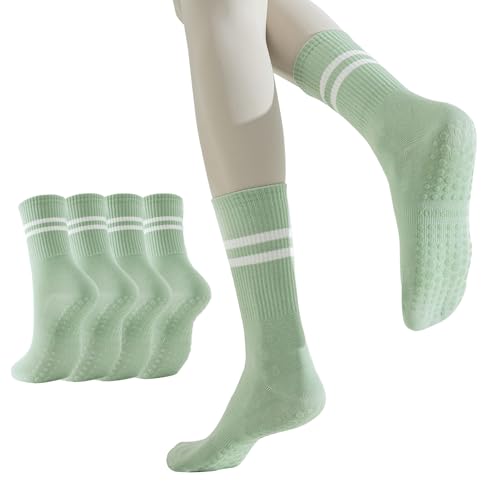Image of GUUNIEE Pilates & Yoga Socks for Women with Non-Slip Grip for Barre, Ballet,Hospital & Barefoot Workout 2 /4 Pairs Breathable