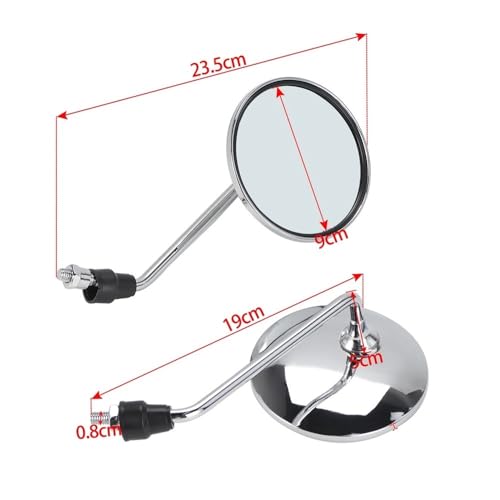 Espejo retrovisor universal de 10mm y 8mm para manillar de motocicleta 5
