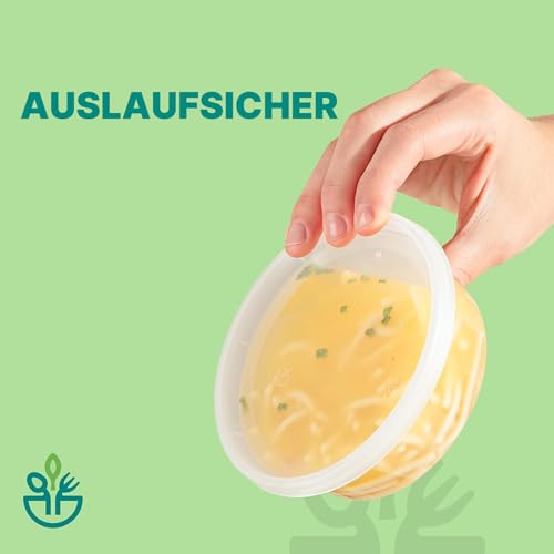 Deli-Lebensmittelbehälter, Großpackung (60er-Pack) 240 ml mit Deckeln – Ansicht 5