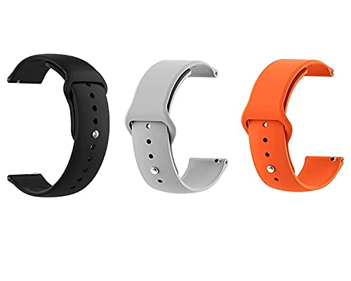 Image of Soft Silicone 20mm Strap Compatible with Amazfit Bip /Lite /GTS /Samsung Gear Sport /Galaxy Watch 42mm / Active /2 40-44mm /Realme Classic /Fashion Smartwatch Strap