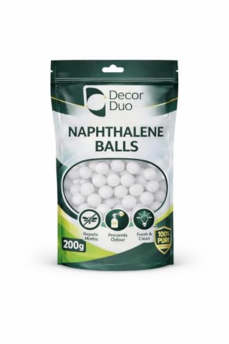 Image of Naphthalene Balls | 200 Gram (1 x 200g Pack) | Clothes Protection & Insect Repellent for Wardrobes & Cupboards