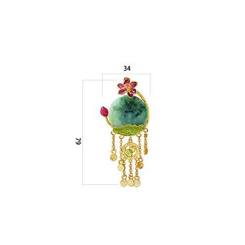 spille gio Moda delle signore ed eleganti accessori Jade Lotus Lotus a forma di foglia a forma di spilla di lusso Banchetto di lusso Banchetto Banchetto gioielli Accessori di Abbigliamento