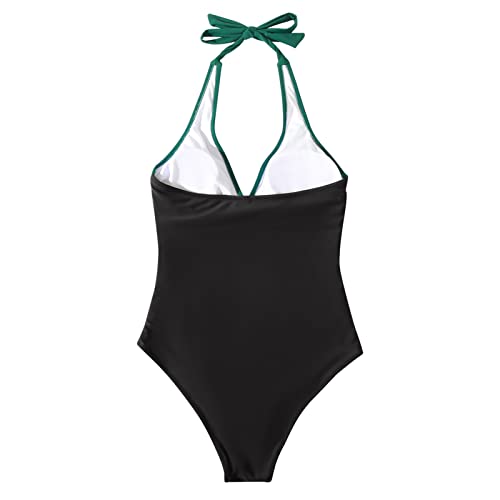 Image of SUUKSESS Women Sexy Tummy Control One Piece Swimsuits Halter Push Up Bathing Suits
