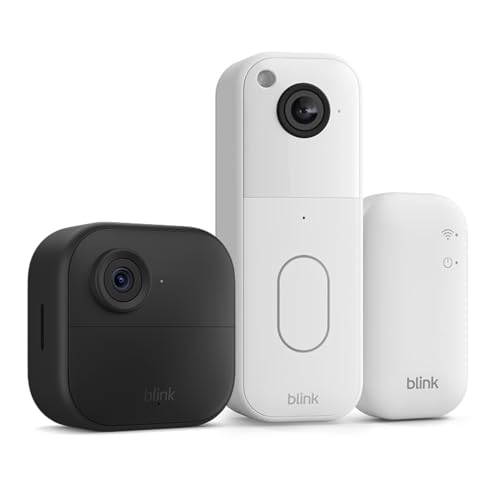 Nuova videocamera Blink (Outdoor 4) + videocitofono Blink (bianco) | Videocamera di sicurezza smart HD wireless | Sync Module Core incluso | IP65