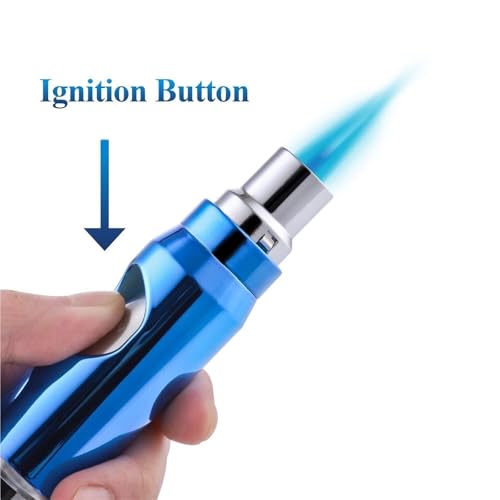 Encendedor a butano recargable con llama ajustable y cortaviento miniatura 6