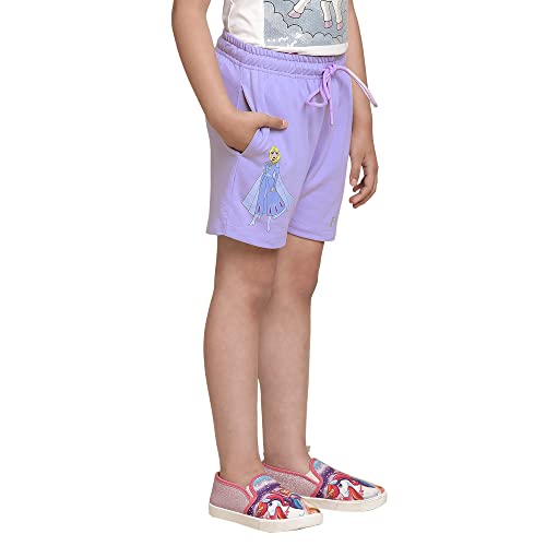 Image of Kidsville Frozen Printed Regular Fit Purple Ploycotton Girl's Shorts