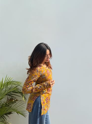 Image of ANNI Designer Cotton Short Kurti for Women | Stylish Kurti | Short Kurti Top | Casual Kurta for Women | Comfortable Cotton Kurtis for Womens