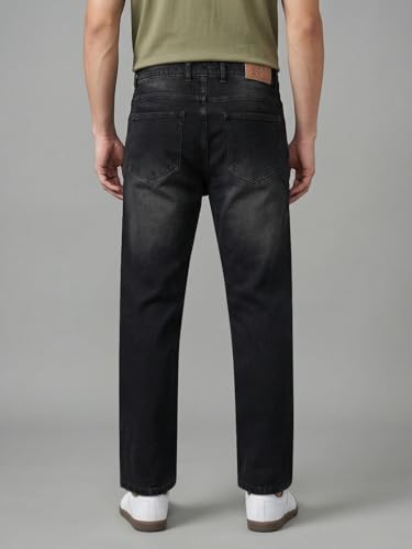 Image of Urbano Fashion Men's Relaxed Fit Washed Denim Jeans Non-Stretchable