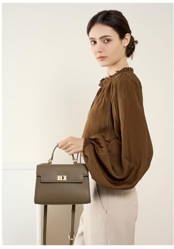 Genuine Leather Top Handle Handbag,Elegant Shoulder Bag, Vintage Crossbody Bag With Adjustable Shoulder Strap4