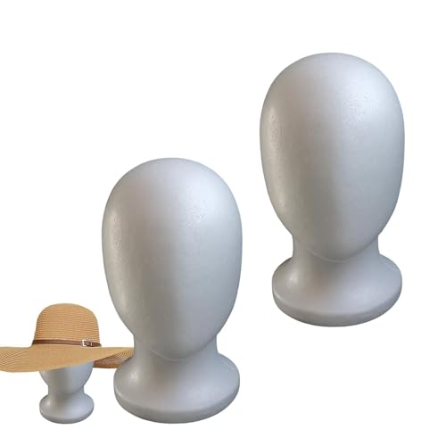 2pcs Styrofoams Head Foam Heads For Wigs MannequinHead FoamDisplay FoamMannequinHead Stand Wig Stand Polystyrene Mannequin ManikinHeads DummysHead For Hats Wigs Sunglasses Headset Displays